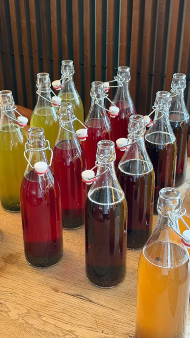 Cold-brewed caffeine-free Japanese teas in bottles, ready to serve